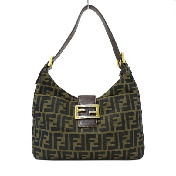 FENDI Brown Zucca Shoulder Bag - Picture 1 of 16